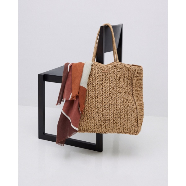 Natural raffia shopper bag