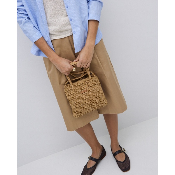 Natural raffia shoulder bag