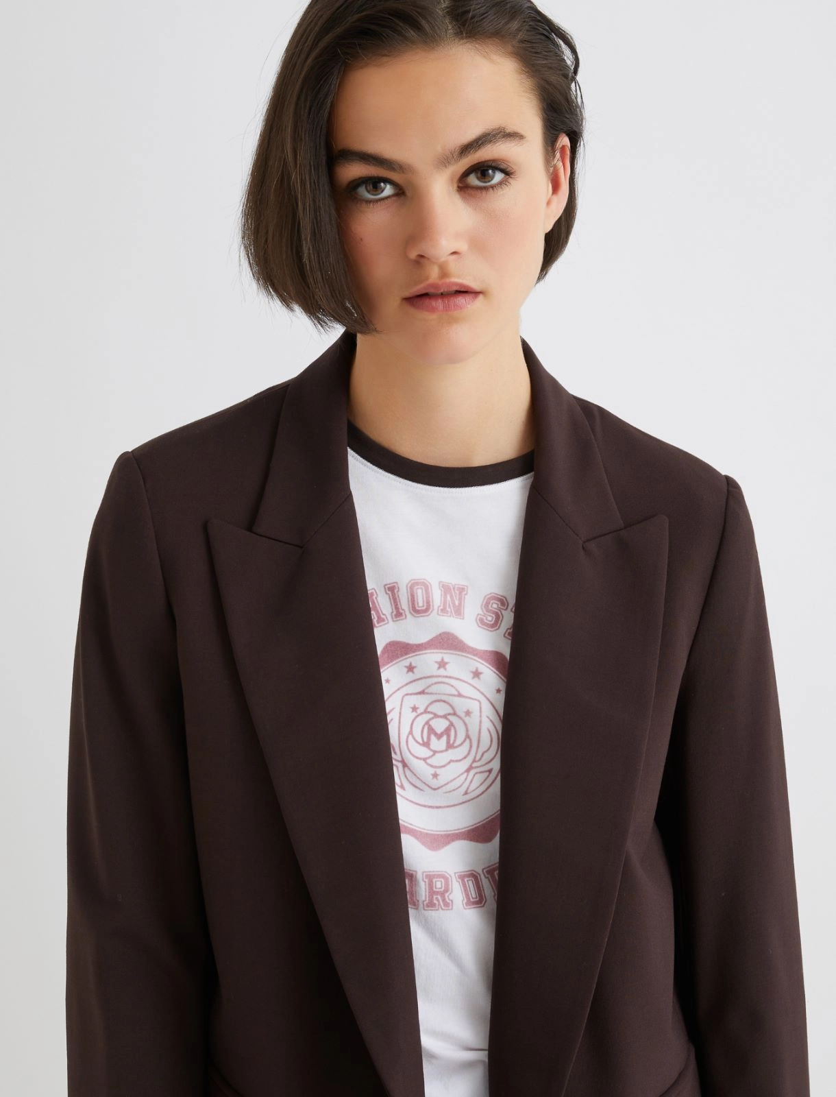 Stretch blazer - BROWN